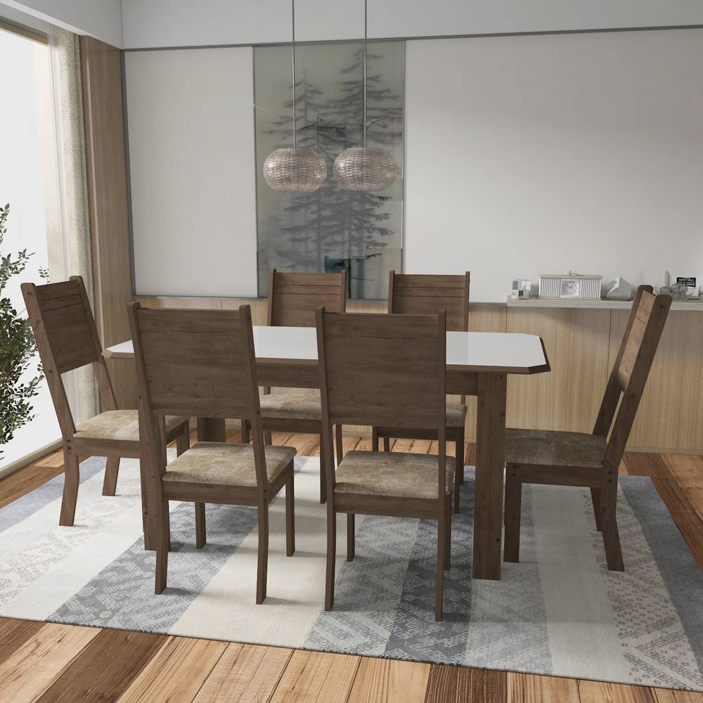 Conjunto Mesa de Jantar e 4 Cadeiras Karla Indekes